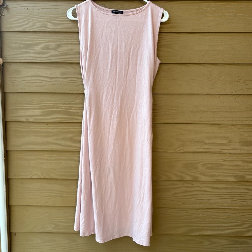 Eileen Fisher Fine Jersey Sleeveless Tie Dress in Pink Size Medium - Picture 3 of 6